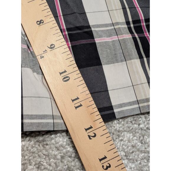 Anne Klein Sport Bermuda Shorts Womens 8 Black White Pink Plaid Stretch - Picture 8 of 8